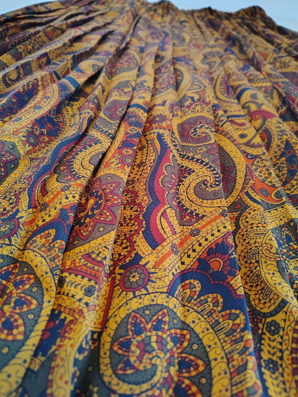 Vintage Weathervane Petites Paisley Midi Skirt | Size 12 Petite Pleated Boho